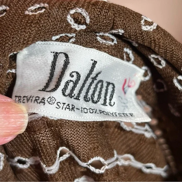 Vintage 1960 70 Dalton MCM Brown lace Tie Waist Belted Button Down shirt Jacket - Picture 8 of 17